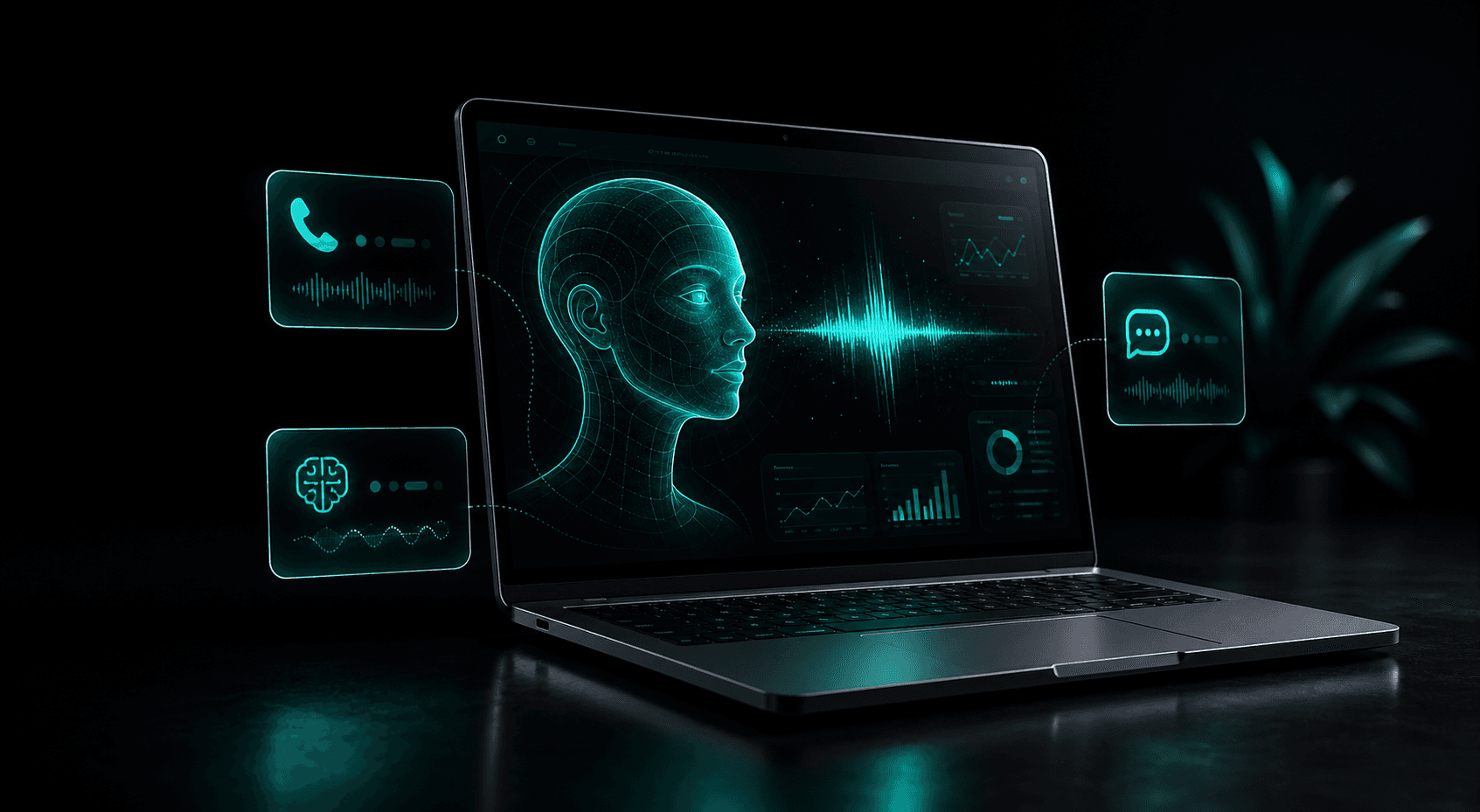 AI voice agent operating from a laptop